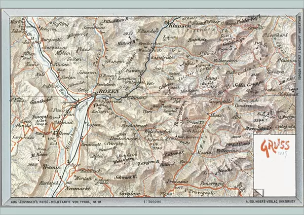 Map of Bozen  /  Bolzano - Italy