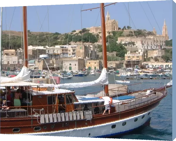Yacht, Mgarr harbour, Gozo, Malta