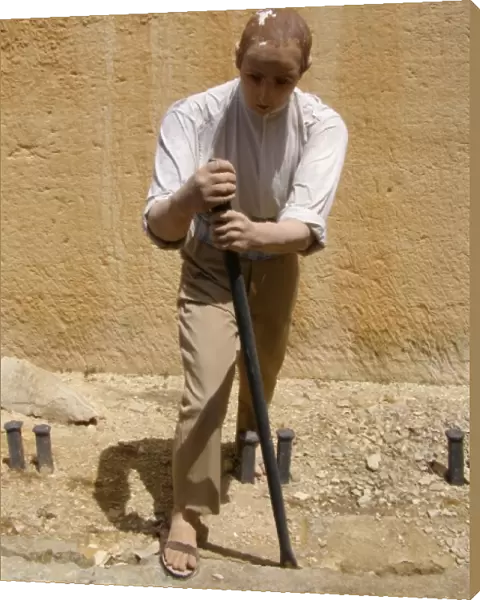 Quarryman with trenching tool, Siggiewi, Malta
