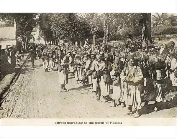 Turkish soldiers marching north of Rheims