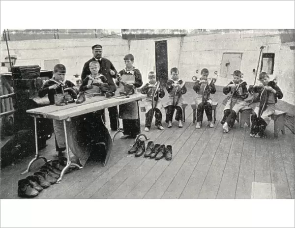 Shoemaking Class, Training Ship Wellesley, North Shields