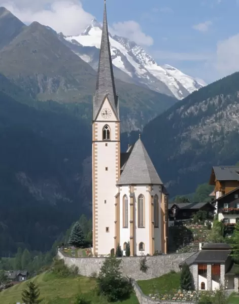 Church and mountains, Heiligenblut, Austria
