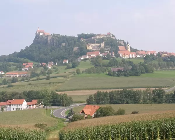 Distant view of Riegersburg Castle, Styria, Austria