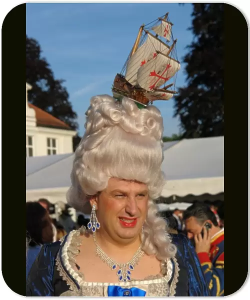 Man in drag at a festival, Haimhausen, Bavaria, Germany