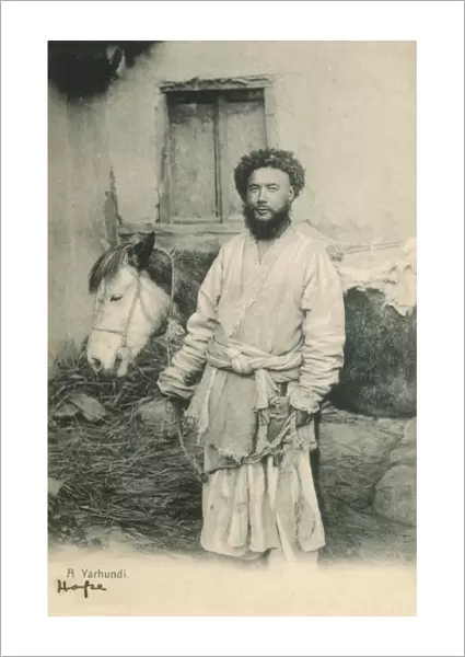 Kashmir, India - A Uighur Man and Mule
