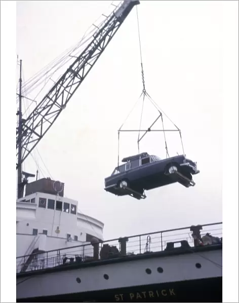Car being loaded onto a ferry
