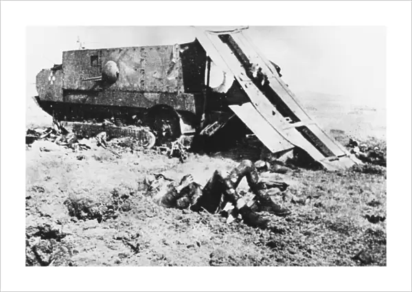 Destroyed French tank WWI