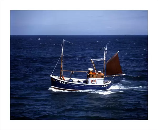 Scottish-built fishing boat out at sea