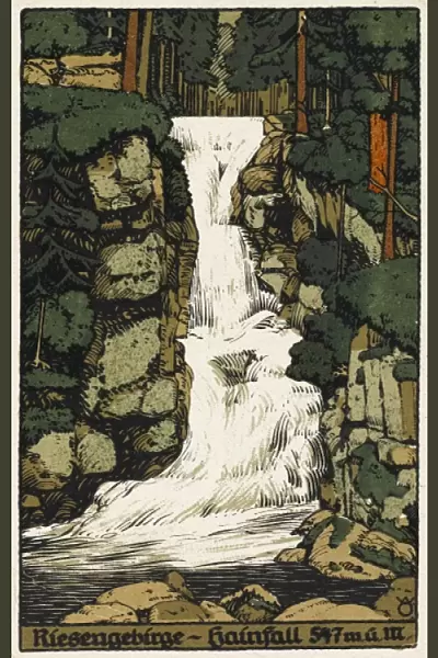Waterfall in Karkonosze mountain range