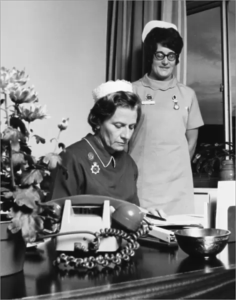 Nurse and matron at the Medical Centre, Hendon