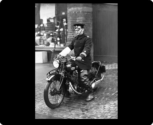 Policeman on BSA motorcycle, London