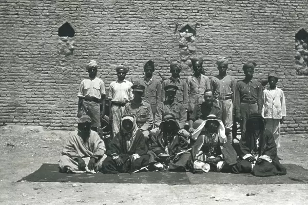 British officers with Indian soldiers and arabs, Iraq