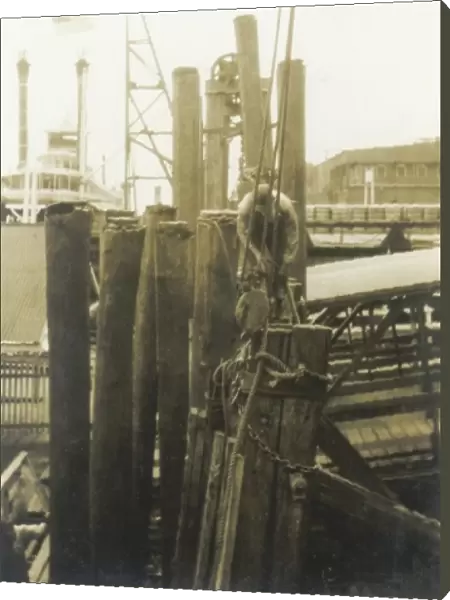 Engineer installing dock pilings