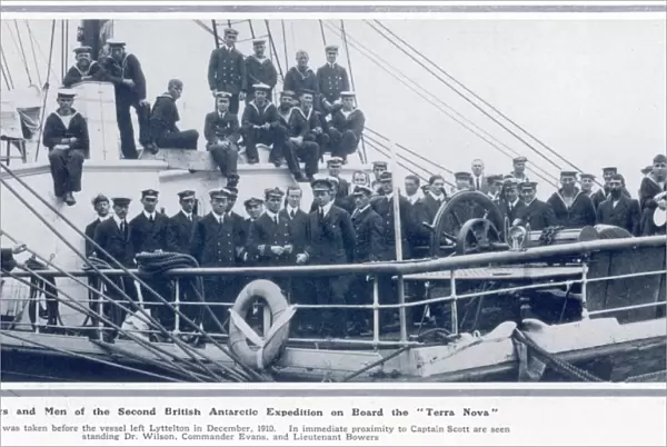 Officers and Men of the Scott expedition on board Terra Nova