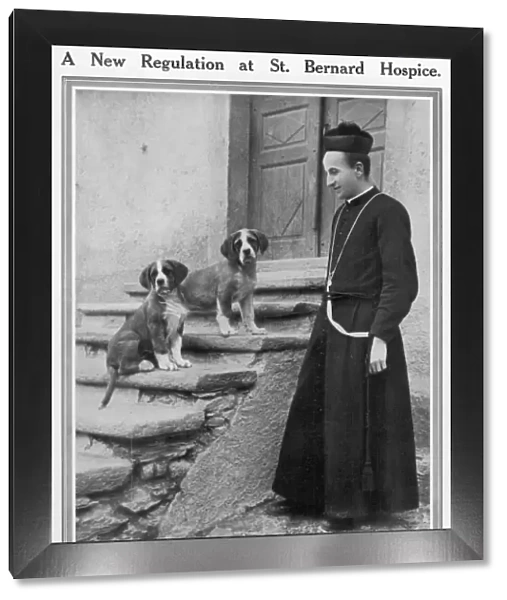 Father of the Monastery of Saint. Bernard, with dogs
