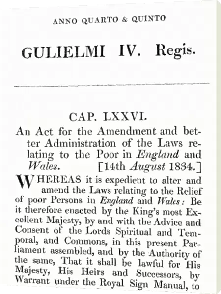 1834 Poor Law Amendment Act