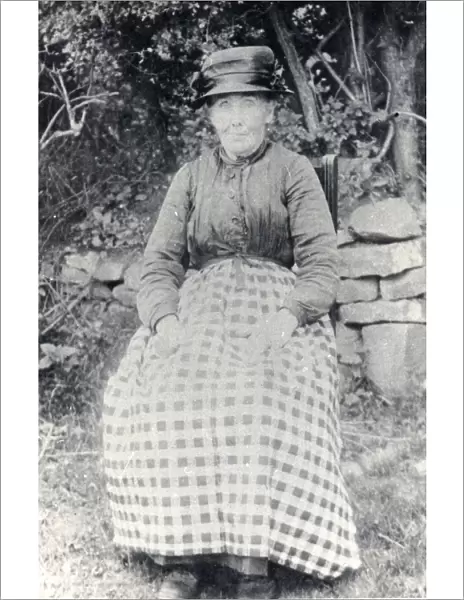 Colliers wife in garden, Hook, Pembrokeshire, South Wales