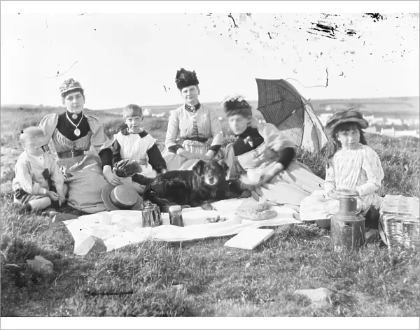 Edwardian group enjoying a picnic