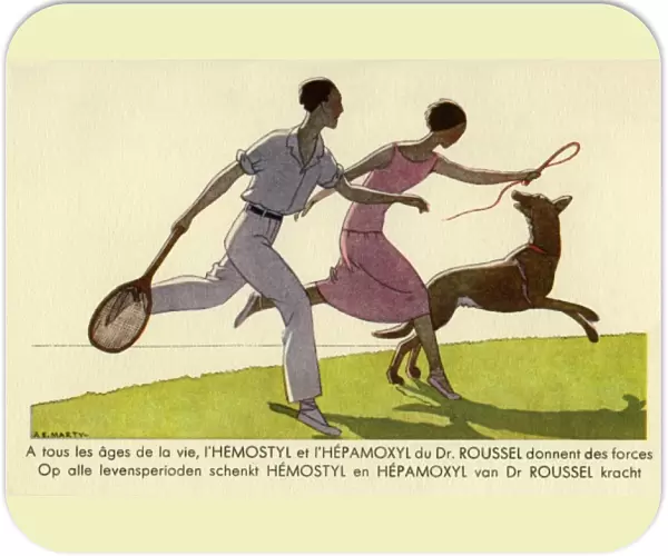 Exercising the dog. AE Marty c. 1933. jpg