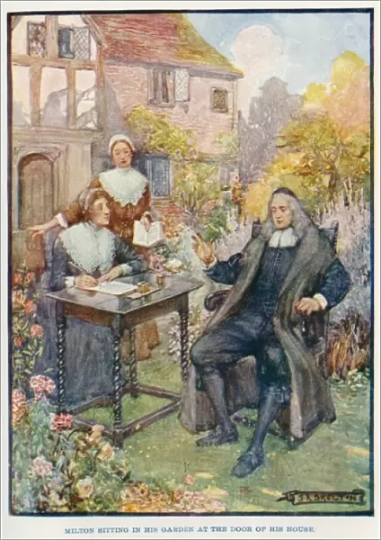 John Milton in his garden
