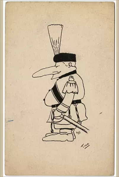 Caricature of King Constantine I of the Hellenes by George R