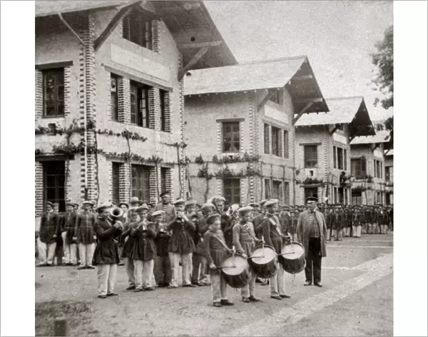 Band and parade at Mettray Colony, France