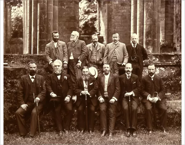 Engineers at Furness Abbey, including Sir Hiram Maxim