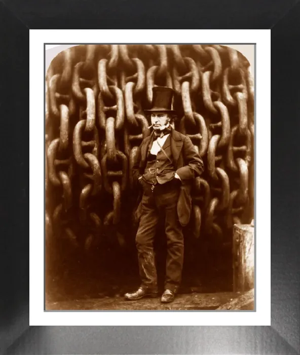 Framed Print : I K Brunel before the Great Eastern Hauling Chains Print Framed Print : I K Brunel before the Great Eastern Hauling Chains Print