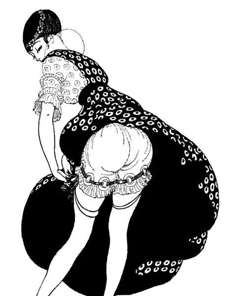 Woman putting on garters