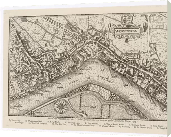 Map of Westminster, 1593