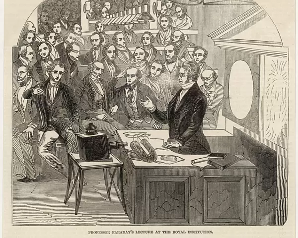 Michael Faraday, scientist, giving a lecture