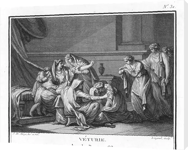 Coriolanus begged by his mother to spare Rome