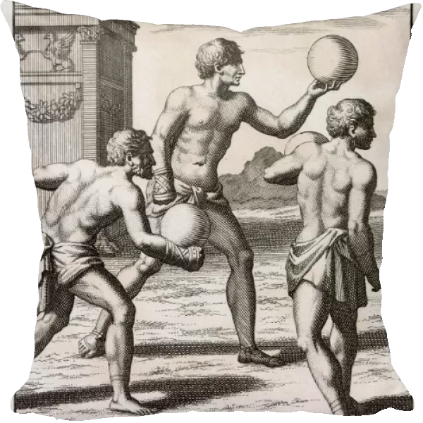 Ancient Roman athletes playing handball
