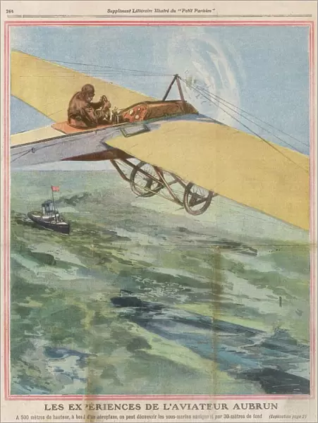 Emile Aubrun spotting submarines from his aeroplane