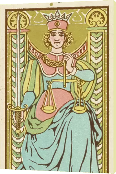 Justice as depicted on a Tarot card