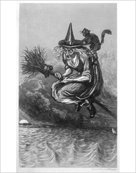 Witch & Cat & Broomstick