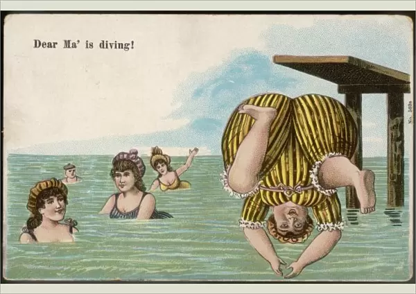 Comic Postcard  /  Ma Diving