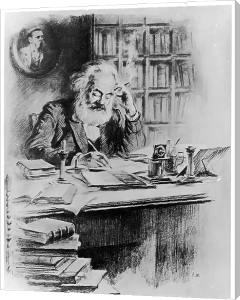 Karl Marx in his Study