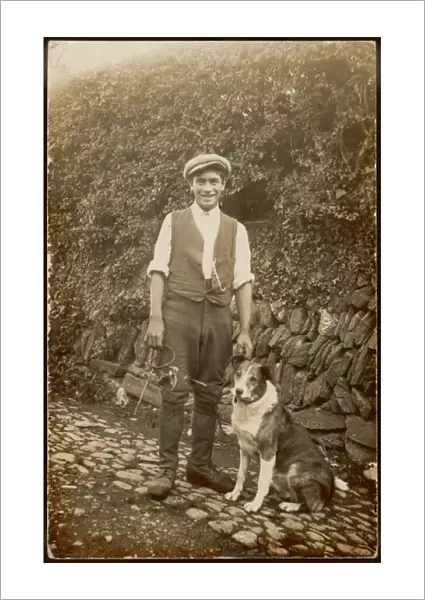 Young Man and Dog