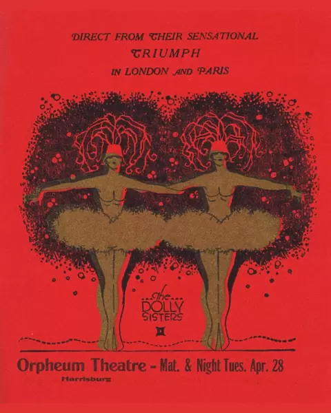 Advertising flyer for the Dolly Sisters in Sitting Pretty