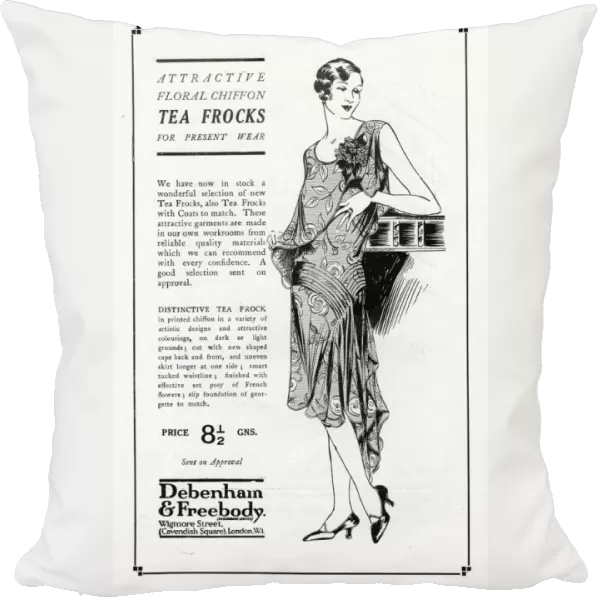 Advert for Debenham & Freebody floral chiffon tea frocks, 19