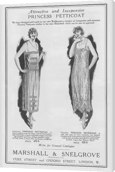 Advert for Marshall & Snelgrove Princess petticoat, 1923