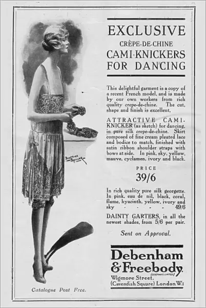 Advert for Debenham & Freebody Cami-knickers for dancing, 19