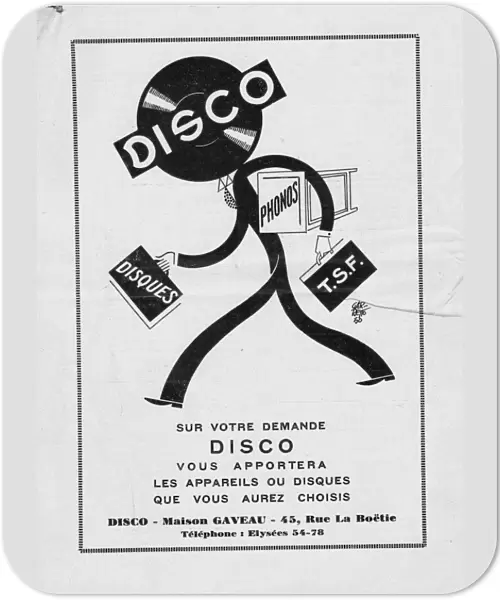 Advert for Disco, 1931, Paris