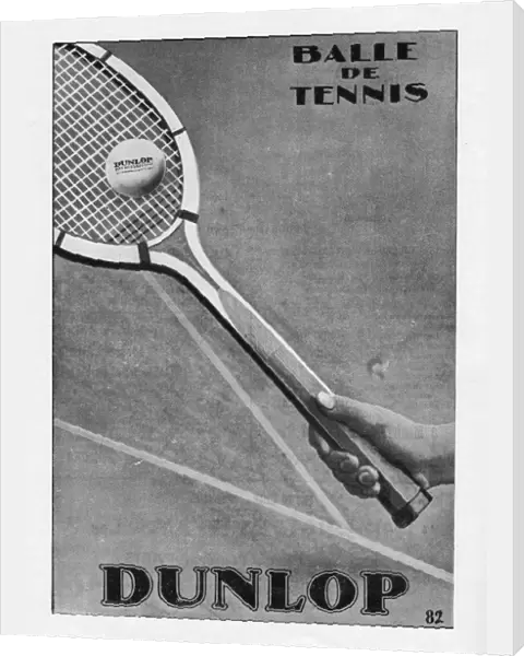 Advert for Dunlop tennis balls, 1928, Paris