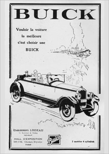 Advert for Buick automobiles, 1928, Paris