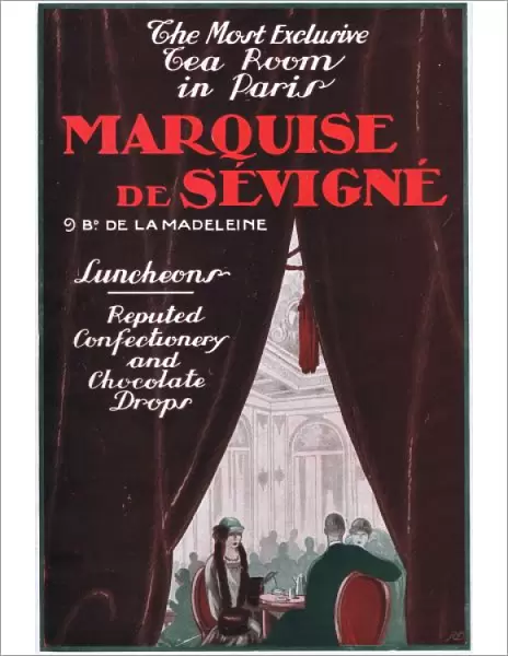 Advert for Marquise de Sevigne tea room in Paris, 1920s