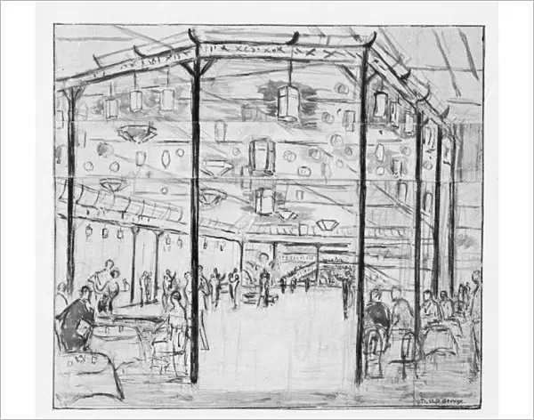 Sketch of the interior of the Hammersmith Palais de Dance, 1