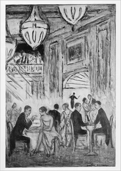 Sketch of the interior of the Piccadilly Hotel, 1926