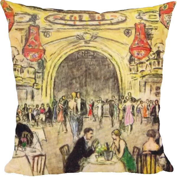Interior sketch of New Princes Restaurant, London, 1926